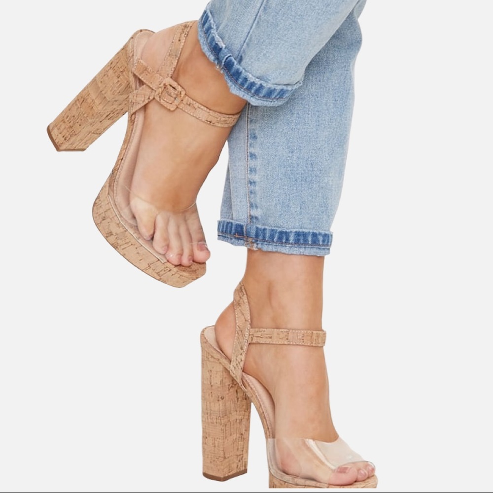 clear platform sandal heels